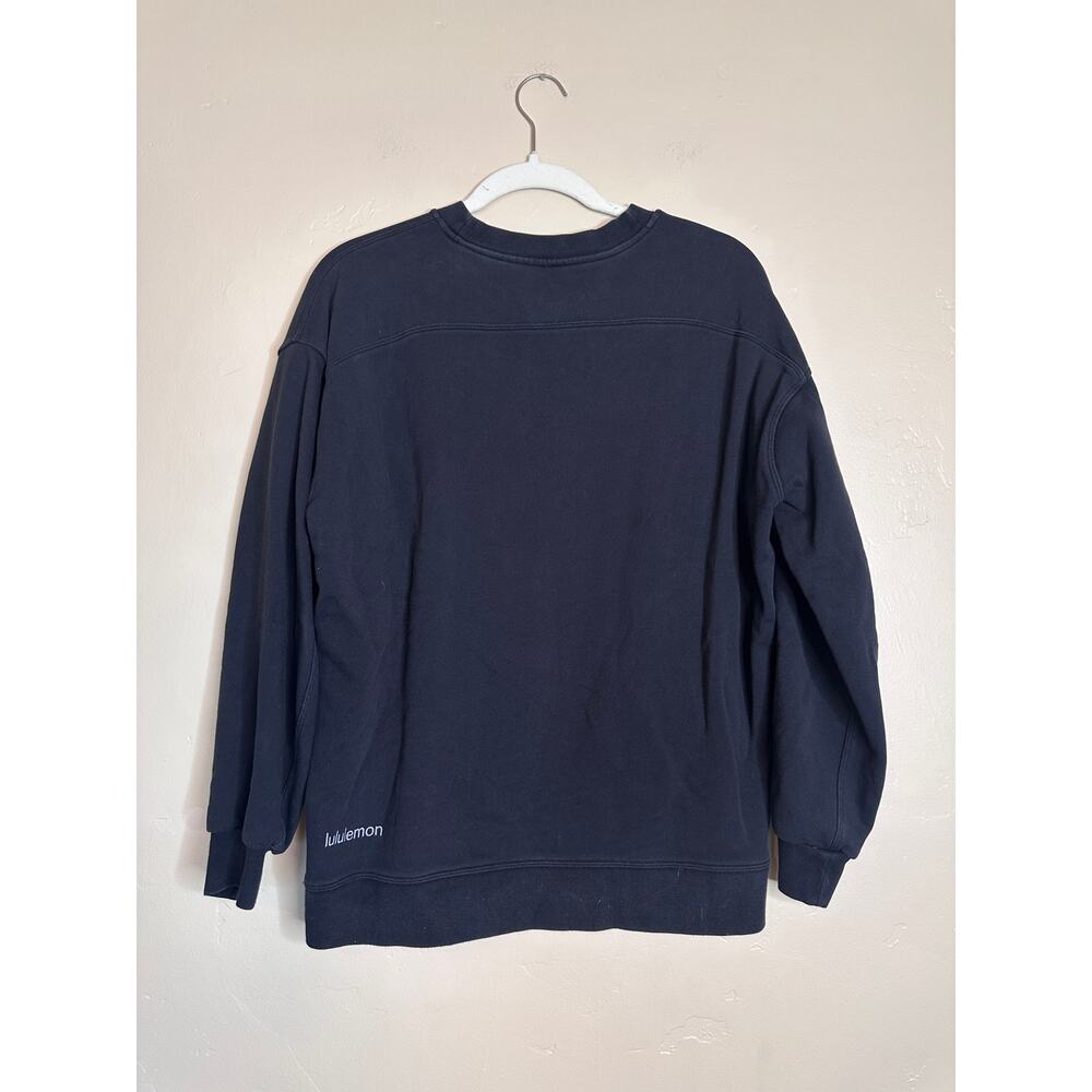 Lululemon Cotton Pullover Crew Neck Black Sweatshirt 4 - Picture 3 of 4